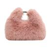 Bolsos para Mujer 2023 Invierno Nuevo Estilo Suave Piel Sintética de Conejo Bolso de Mano para Mujer Pequeño y Lindo Bolso de Hombro Único Cruzado Bolso Cuadrado Pequeño