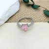 Anel Colorido Amor Zircônia Diamante Anel Feminino Alto Padrão Abertura Ajustável Coração Moda Versátil Sem Cor Acessórios
