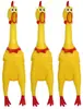 Frango de Plástico Pequeno Barulhento para Brincar, Durável e Mastigável, Frango Grito para Cachorro de Estimação, Frango que Faz Barulho, Brinquedo para Alívio de Estresse, Gadget Engraçado