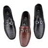Mocasines de Lujo Ligero para Hombre Piel Genuina 2026 Nuevo Estilo Slip-ons Marca de Tendencia Casual Británico Estampados Mocasines de Un Paso
