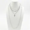 Cadena de Perlas Oceánicas de Venta Caliente Transfronteriza Europea y Americana Cadena para Clavícula de Mujer Colgante de Estrella de Mar y Concha Collar Multicapa Apilable Venta al por Mayor