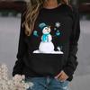 Suéter navideño de cuello redondo para mujer, suéter holgado de manga larga con estampado de otoño e invierno