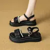Sandalias de Suela Gruesa para Mujer, Estilo Hada, Nuevas Tendencia Verano 2025, Zapatos de Playa, Zapatos Romanos Planos para Estudiantes Mujeres, Al por Mayor