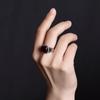 Anillo Yilu de plata esterlina S925 con ámbar sangriento, estilo retro, sencillo y elegante, cuadrado, versátil, geométrico, abierto, de plata.