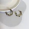 2022 Moda Nueva Coreana Elegantes Pendientes de Celebridad de Internet Diseño de Nicho Femenino Cadena en Forma de C de Lujo Ligero Pendientes Joyería para Orejas