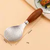 Colher de arroz de aço inoxidável 304 com cabo de madeira Sapele, espátula de arroz doméstica, colher de servir arroz de cozinha para panela de arroz