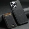 Funda para Teléfono Móvil Adecuada para iPhone 18 Pro, Portatarjetas Magnético Dos en Uno, Funda de Cuero con Soporte de Carga Inalámbrica Magsafe