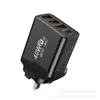 Carregador de Celular Modelo Novo 3Usb+1Pd Tipo-C Transfronteiriço com Múltiplas Portas USB, Padrão Europeu e Americano, Padrão Britânico, Adaptador de Carregamento Rápido de Quatro Portas