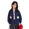 Chaqueta de Otoño para Niñas 2026 Estilo Nuevo Bolsillos Grandes Elegante Dulce Fresco Estilo Ropa Deportiva Niños Medianos y Grandes Chaqueta de Béisbol