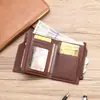 Suministro Transfronterizo 2024 Nuevo Billetero Corto con Cremallera para Hombre Multitarjetas Elegante Vertical Mini Billetera para Monedas con Broche