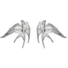 Pendientes de botón de plata de ley 925 con diseño de golondrina de cuento de hadas para mujer, estilo francés simple, joyería de plata de diseño nicho de lujo ligero