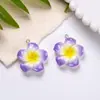 Colgante de flor de resina plumeria accesorio para cadena de teléfono DIY llavero funda de teléfono bolsa juguete adorno pequeño accesorio