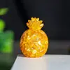 Adornos de Piña Dorada de Resina Rellena de Cristal Natural Mascota Fresca y Linda Decoraciones de Escritorio de Escritorio