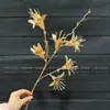 Flores de Nochevieja, Flores Artificiales Doradas, Eucalipto Dorado, Hortensia, Abanico Dorado, Hojas de Ginkgo, Cubo de la Fortuna, Arreglo Floral, Hojas, Flores de Plástico