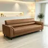 Sofá Moderno Simples para Sala de Estar Apartamento Pequeno Recepção Comercial Aluguel Salão de Barbeiro Couro Arranhado por Gato Sofá Reto Madeira