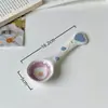 Colher de Cerâmica Esmaltada Estilo Ins Aparência Sofisticada Fofa Doméstica com Cabo Longo Colher de Comer Colher de Sobremesa Colher para Iogurte Aveia