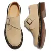 Zapatos Bajos de Gamuza 1461 Pequeños de Cuero para Mujer, Botines Cortos de Cuero Genuino Estilo Británico con Hebilla, Punta Redonda, Zapatos Casuales de Trabajo para Hombres y Mujeres, Parejas