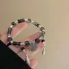 Pulsera Bagua de pintura a tinta Tai Chi más vendida para mujer, nuevo estilo chino, pulsera de cuentas negras con pintura a tinta para parejas