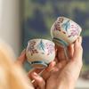 Juego de té de kung fu de cerámica de glicina pintado a mano, una tetera, dos tazas, bolsa de almacenamiento, tetera para el hogar, taza de té, juego de té para exteriores