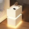 Mesita de noche inteligente con luz y cerradura de seguridad con contraseña, luz de dormitorio, lujo simple moderno, armario de almacenamiento de mesita de noche, muebles de dormitorio