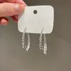 Brincos de Cruz Cravejados com Diamantes, Brincos Koreanos Dongdaemun Novos e Tendência para Mulheres, Design de Moda Personalizado, Joia de Orelha Estilo Entrelaçado