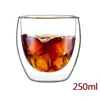 Caneca Dupla Transparente Simples Personalizada pelo Fabricante com Tampa de Bambu, Copo Dupla Camada de Vidro Borossilicato Alto para Café da Manhã Leite