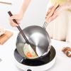 Cacerola para Nieve de Acero Inoxidable 304 sin Recubrimiento Olla para Leche Suplemento Alimenticio Sartén Olla Gruesa para Fideos Instantáneos Mango de Madera Japonés Olla para Sopa Leche