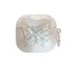 Funda Azul Hielo Transparente con Mariposa para Auriculares Bluetooth Apple AirPods 4ª Generación, Adecuada para Pro2, Estilo Fresco para 3ª y 5ª Generación, con Suave Anillo para Colgar