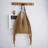 Nova Bolsa de Tecido Fio de Algodão Palha Vazada Bolsa de Ombro Feminina Moda de Nicho Bolsa Feminina Bolsa Tote com Franja