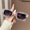 Nuevas Gafas de Sol Cuadradas Transfronterizas, Gafas de Sol Retro Modernas Versátiles para Mujer, Gama Alta, Adelgazantes, Montura Grande, Protección Solar y Protección UV