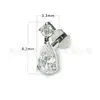 Pendientes de Titanio Zirconio Forma de Gota F136 Rosca Interna Grado de Implante Cuerpo de Aleación de Titanio G23 Joyería para Piercing Clavos para el Hueso del Oído