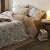 Nuevo Juego de Cuatro Piezas 2026 Algodón 100% Cepillado Sábana Funda de Almohada Funda Nórdica de Alta Densidad Juego de Tres Piezas Cálido Otoño e Invierno Ropa de Cama