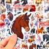 50 pegatinas de dibujos animados de caballos de graffiti para niños pegatinas de caballos lindas transfronterizas pegatinas de recompensa pegatinas decorativas personalizadas para equipaje