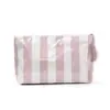Bolsa de Armazenamento Color Block Listrada Transfronteiriça, Alto Valor Estético, Grande Capacidade, Bolsa de Maquiagem Leve, Necessaire Portátil para Viagem
