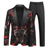 Traje Nuevo Transfronterizo para Hombre Traje Moda Masculina Traje Jacquard para Hombre de Dos Piezas Vestido para Anfitrión MC Escenario