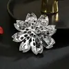 Broche de Flor con Incrustaciones de Circonita, Pin de Solapa para Chaqueta de Traje Lujoso y Elegante, Moda de Alta Gama