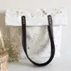 Nova alça de bolsa de couro PU feita à mão DIY, com alça de PU, porosa, costurada à mão, 60cm