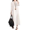 Vestido de lino y algodón de talla grande para mujer, otoño e invierno, nuevo, holgado, bordado, estilo Mori, retro, estilo étnico, manga larga, midi de lino