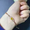 Pulseira Tesouro Amarelo Azul Natural Cristal Rosa Super Cor Transparente Joia Deslumbrante Grau 5A Tamanho 5*7mm