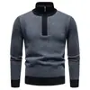 Amazon Cross Outono/Inverno Novo Suéter Espesso Masculino com Meio Zíper e Forro de Fleece Tamanho Grande Camada Base Casual
