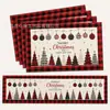 Juego de cinco piezas de camino de mesa y mantel individual navideño transfronterizo, decoración de mantel de poliéster de hombre de jengibre, dropshipping disponible