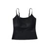 Camiseta Base Fitness Yoga Feminina de Verão com Alça Curta e Bojo Peça Única Cor Sólida Respirável Roupa Externa