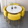 Mesa de recepção moderna e cadeira combinada Departamento de vendas Mesa de negociação Loja Mesa de recepção e cadeira Escritório Lazer Pequena mesa redonda Refeição quadrada