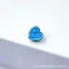 Brincos de Coração com Pedra Olho de Gato Inlaid em Titânio Astmf-136 Liga de Titânio G23 Acessórios de Piercing Labial em Forma de Coração Compatíveis com Rosca Interna