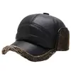 Sombrero de Algodón con Protección para las Orejas para Hombres de Mediana Edad y Mayores, Otoño e Invierno, Forro Polar, Engrosado, Cálido, Cortavientos, Resistente al Frío, Gorra de Pico de Pato, Sombrero del Noreste