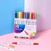 Set de Bolígrafos de Acuarela Doble Punta para Dibujo 12 Colores-120 Colores Doble Punta para Niños Tinta Base Agua Rotuladores para Graffiti Venta al por Mayor