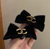 Horquilla pequeña con lazo de terciopelo para el pelo, pinza para el flequillo, horquilla pequeña para mujer, tocado coreano, accesorio para el cabello
