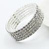 Conjunto de Pulseiras Elásticas de Uma Fileira Cheias de Strass para Venda por Atacado Pulseira da Moda para Mulheres Estilo Ins Brilhante Strass Geométrico
