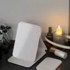 Espejo de maquillaje plegable, plegable, adecuado para dormitorios de estudiantes, a prueba de roturas, de escritorio, portátil, para uso en la oficina