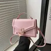 Nova Bolsa Feminina 2025 Estilo Popular de Outono Bolsa Transversal Casual Simples Pequena Quadrada de Mão Bolsa de Nicho da Moda